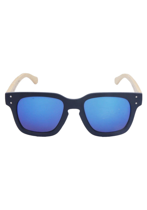 AQ Projection Earth Bamboo Sunglasses - Ocean Blue / Black / Bamboo