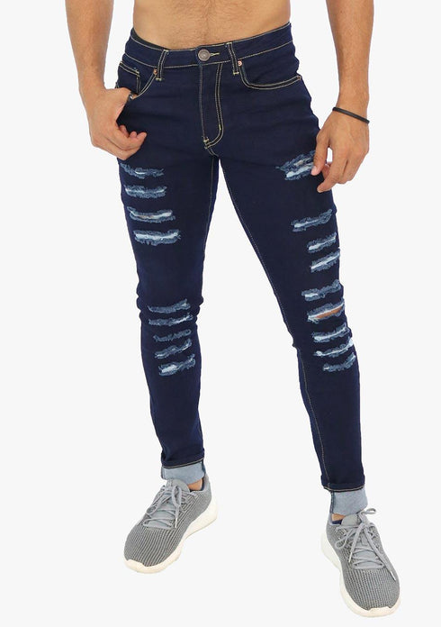 Men’s AQ Skinny Fit Ripped Stretch Jean "Harlem"