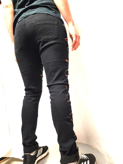 Men's Colour  YL Hand Painted  Skinny Fit Stretch Jean