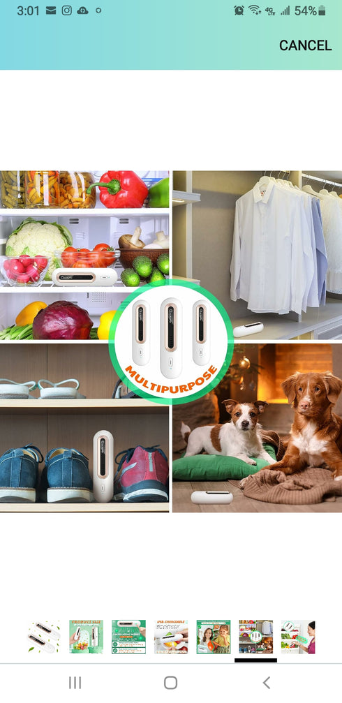 Stylish Ozone Refrigerator Refreshing and deodorizer Purification 3D - White. One Pieces Mini Usb Fridge Deodorizer Rechargeable Refrigerator Odor Eliminator Portable Ozone Generator Reusable Freezer Air Purifier for Fridge