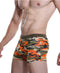 Camouflage Orange Soft Bamboo Hot Pants Sexy Enhancer Boxer Brief Underwear, Breathable, with Enhancer front pouch ONE PACK