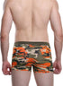 Camouflage Orange Soft Bamboo Hot Pants Sexy Enhancer Boxer Brief Underwear, Breathable, with Enhancer front pouch ONE PACK