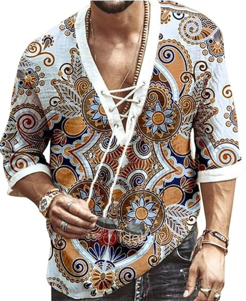 Men's Athletic Gippsy V Neck middle Sleeve Shirt