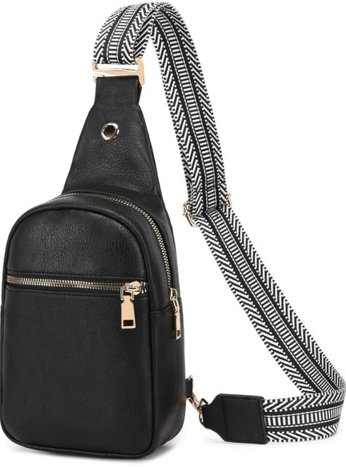 Unisex crossbody Fashion Shoulder Sling Bag / Backpack Black