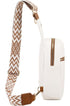 Unisex Trendy Crossbody Fashion Shoulder Sling Bag / Backpack Bone White