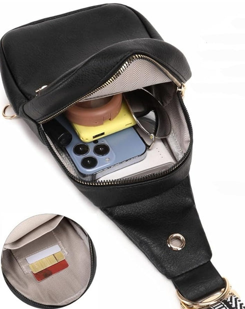 Unisex crossbody Fashion Shoulder Sling Bag / Backpack Black