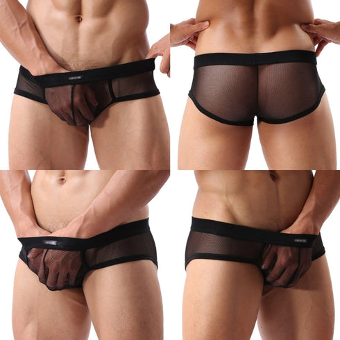 Sexy Mesh Enhancer Classic Brief Underwear, Breathable, with Enhancer front pouch, low rise, show your "Power"