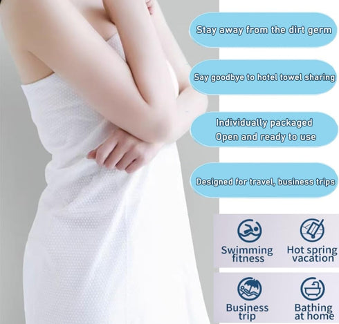 Premium Reusable Bath Towel Compressed Towels Cotton (55 x 28 in) Thicker Large Travel Towel (5 Pack)