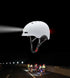 Smart White Helmet with front and back lights