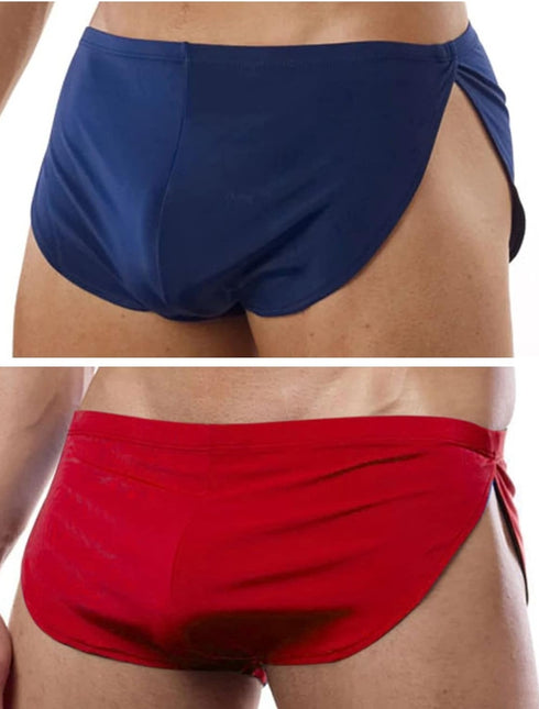 Navy and Red Duo Sexy Runner Hot Pants Brief Underwear, Breathable TWO PACK