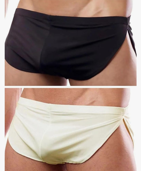 White and Black Duo Sexy Runner Hot Pants Brief Underwear, Breathable TWO PACK