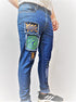 Men's YL Hand Painted Patched Skinny Fit Stretch Jean