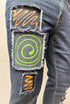 Men's YL Hand Painted Patched Skinny Fit Stretch Jean