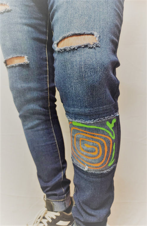 Men's YL Patched Skinny Fit Stretch Jean