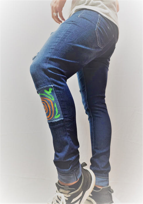 Men's YL Patched Skinny Fit Stretch Jean