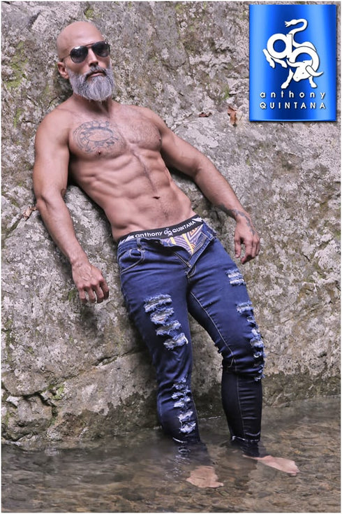 Men’s AQ Skinny Fit Ripped Stretch Jean "Harlem"