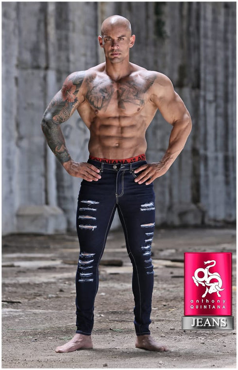 Men’s AQ Skinny Fit Ripped Stretch Jean "Harlem"