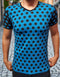 Men's Athletic Fit Polka Dot Crew Neck Short Sleeve T-Shirt