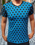 Men's Athletic Fit Polka Dot Crew Neck Short Sleeve T-Shirt