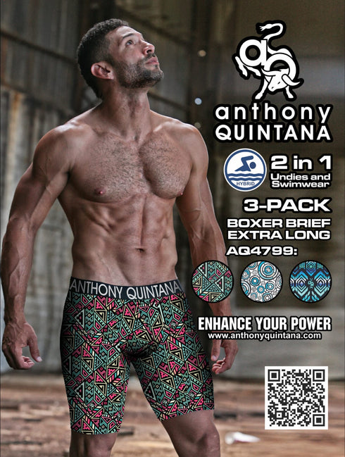 BOXER BRIEF EXTRA LONG Model AQ4799 | 3-Pack Assorted