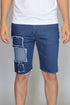 Men’s AQ Fisher Look Denim Short Skinny Fit Ripped Stretch Jean