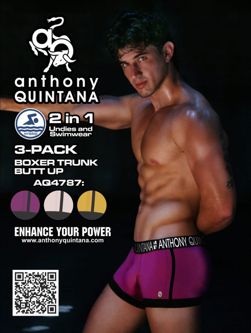 Anthony Quintana Butts Up Trunk Boxer Briefs – Men’s Butt Enhancer Underwear 3 Pack – AQ4787 | Calzoncillos Trunk Levantacola para Hombre – Pack de 3 – AQ4787