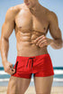 Men's Retro Hot pants Swimwear Full Back with front Zipper - Passion Red