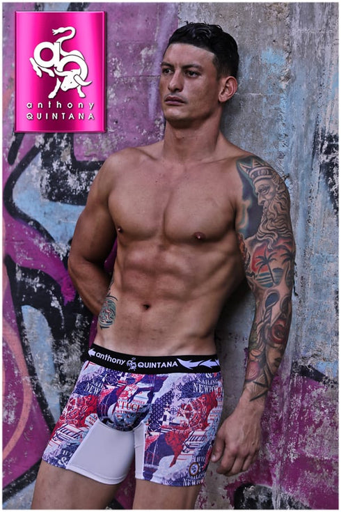Men's AQ Hybrid 2-in-1 Bulge Enhancer Boxer Briefs & Swim Trunks – 3-Pack