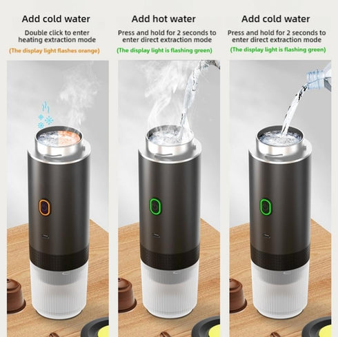 3 in 1 Multi Capsule coffee maker, Rechargeable, 60 shots per charge