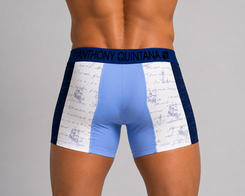 Men's AQ Hybrid Collection 2-in-1 Boxer Long Briefs & Swimwear, Nautical Prints – 3-Pack