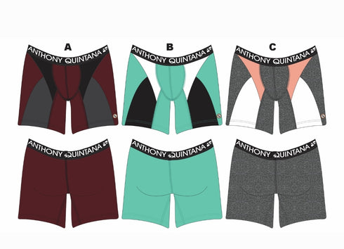 AQ Anthony Quintana Men's Hybrid Collection Extra Long Sporty Boxer Briefs – 3-Pack AQ4782 80