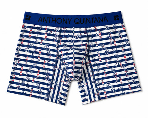 Men's AQ Hybrid Long Boxer Briefs Strips and Anchors Print – 3-Pack