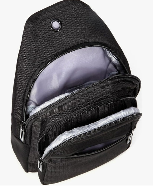 Trendy Fashion Shoulder Sling Bag / Backpack - Black
