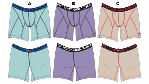 Anthony Quintana Men’s Hybrid Collection Extra Long Sporty Boxer Briefs – 3 Pack AQ4782 | Calzoncillos Deportivos Hombre Estilo Largo – Pack de 3 AQ4782