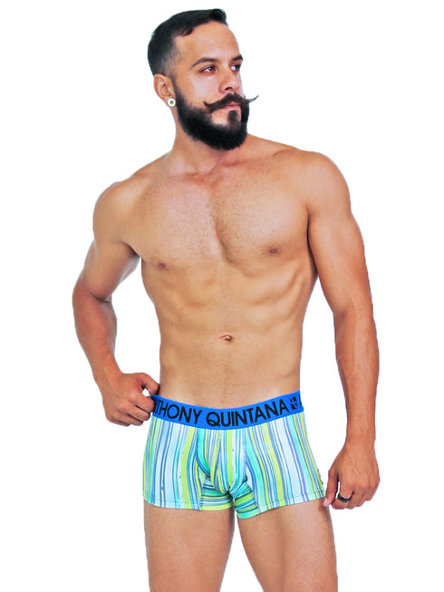 Men's AQ Trunk Men's Hybrid Collection Stripes Boxer Briefs Trunk-up Hot Pants – 3-Pack