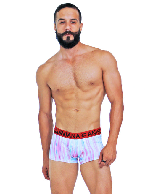 Men's AQ Trunk Men's Hybrid Collection Stripes Boxer Briefs Trunk-up Hot Pants – 3-Pack