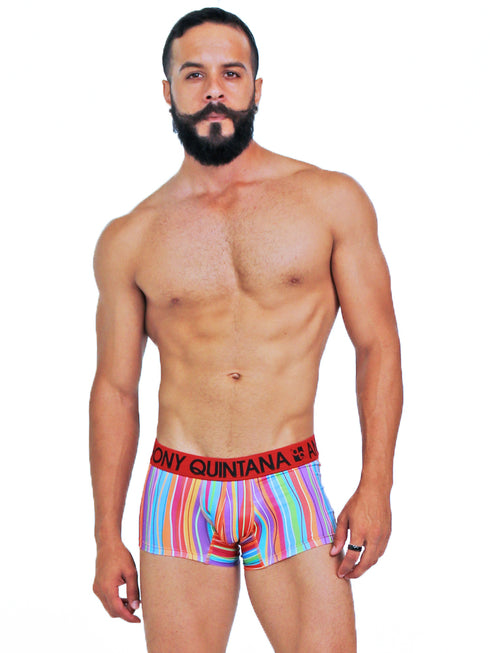 Men's AQ Trunk Men's Hybrid Collection Stripes Boxer Briefs Trunk-up Hot Pants – 3-Pack