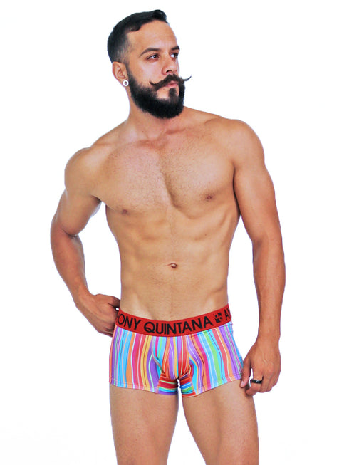 Men's AQ Trunk Men's Hybrid Collection Stripes Boxer Briefs Trunk-up Hot Pants – 3-Pack