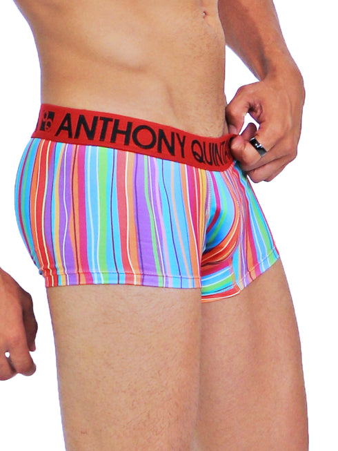 Men's AQ Trunk Men's Hybrid Collection Stripes Boxer Briefs Trunk-up Hot Pants – 3-Pack