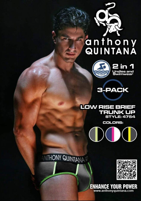 Men's AQ Hybrid Underwear Collection Boxer Briefs Trunk-up – 3-Pack