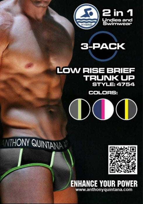 Men's AQ Hybrid Underwear Collection Boxer Briefs Trunk-up – 3-Pack