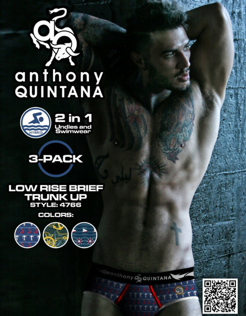 Men's AQ Enhancers Hybrid Collection Nautical Briefs Trunk-up – 3-Pack AQ4766