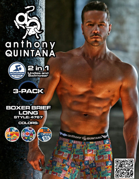 AQ4767 Men's AQ Hybrid Collection Boxer Long Briefs – 3-Pack