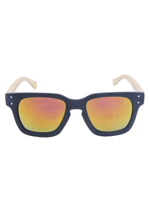 AQ Projection Earth Bamboo Sunglasses - Black / Bamboo / Sunburst