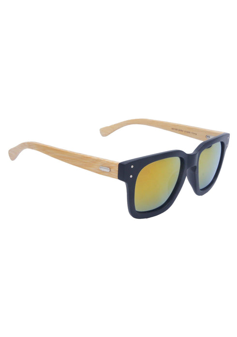 AQ Projection Earth Bamboo Sunglasses - Black / Bamboo / Sunburst