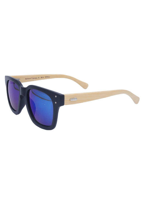 AQ Projection Earth Bamboo Sunglasses - Ocean Blue / Black / Bamboo