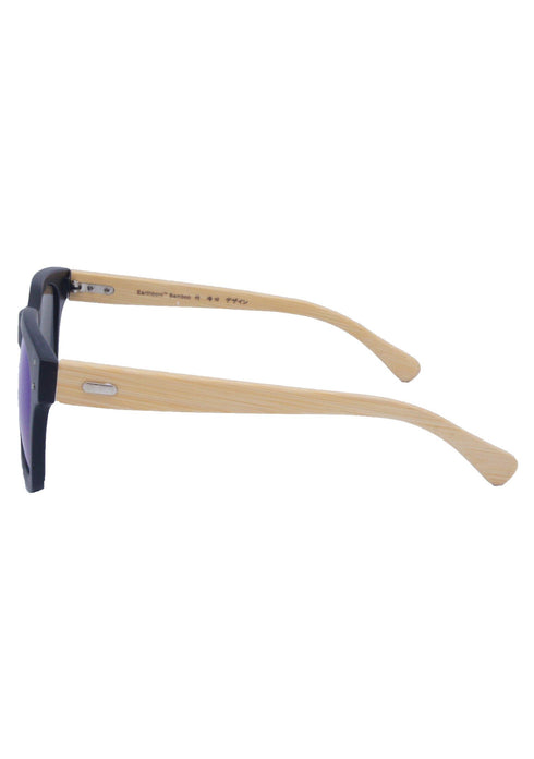 AQ Projection Earth Bamboo Sunglasses - Ocean Blue / Black / Bamboo
