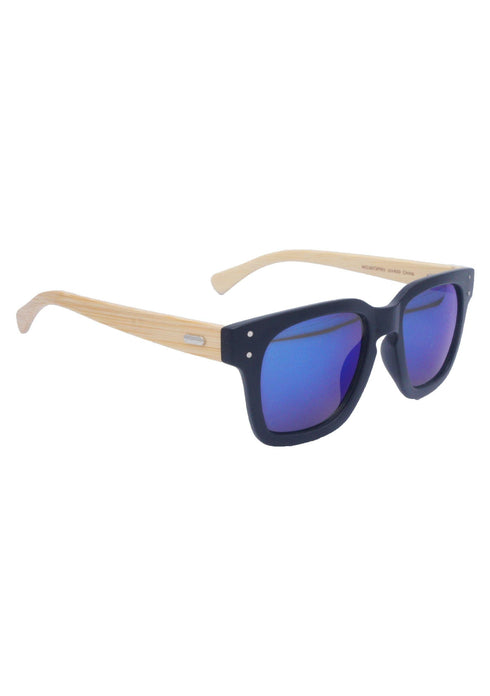 AQ Projection Earth Bamboo Sunglasses - Ocean Blue / Black / Bamboo