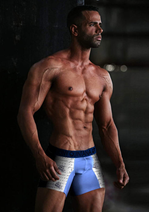 Men's AQ Hybrid Collection 2-in-1 Boxer Long Briefs & Swimwear, Nautical Prints – 3-Pack