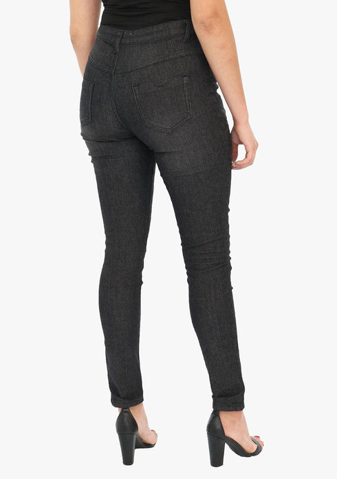 Women's AQ Embroidered Skinny Fit DARK BLUE Stretch Jean "Broadway Avenue"